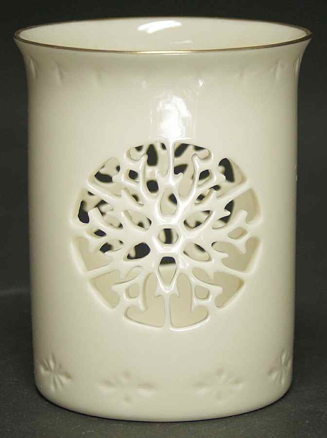 Snowflake Candle Lamp Small Pierced Votive Candleholder by Lenox-1