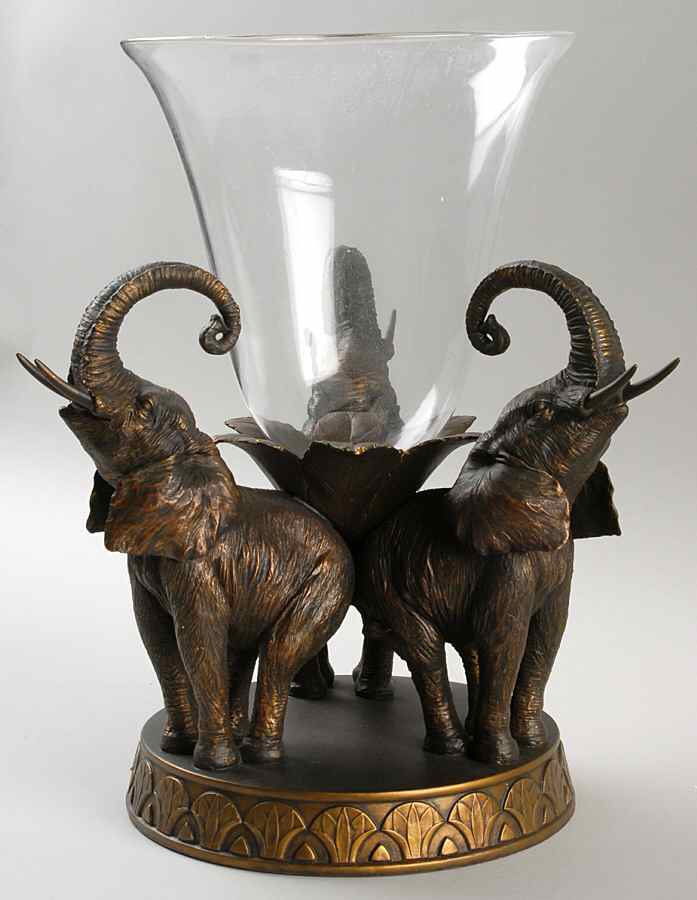 Good Fortune Elephant Vase 10" Vase with Glass Insert by Lenox-1
