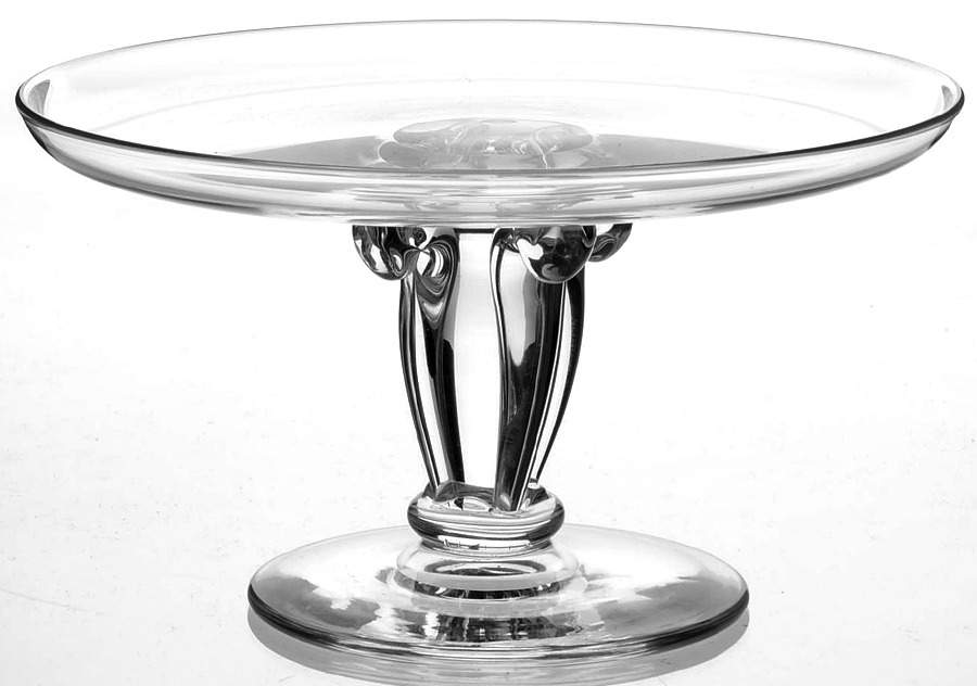 Foliated Base (James Mcnaughton) Round Compote (Height X Width) by Steuben-1