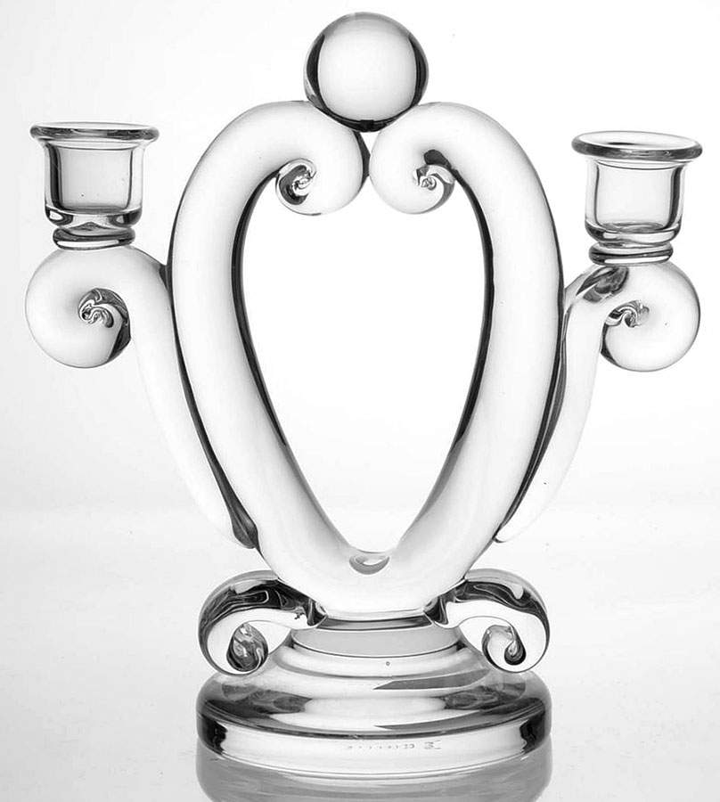 7908 Double Light Candlestick by Steuben-1