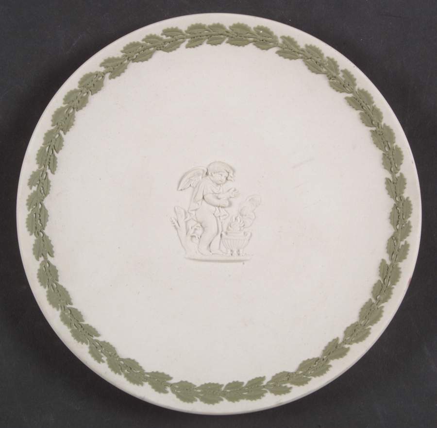 Celadon on Cream Color Jasperware Collector Plate by Wedgwood-1