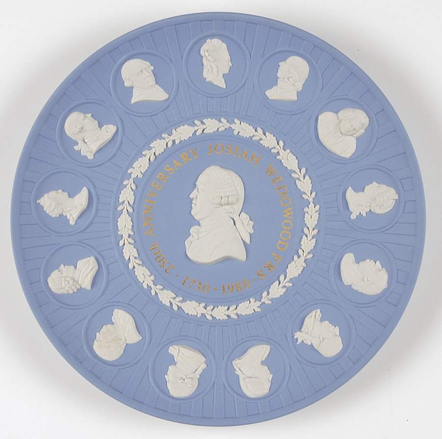 Cream Color on Lavender (Pale Blue) Jasperware Collector Plate by Wedgwood-1