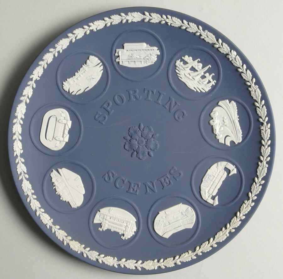 Cream Color on Portland Blue Jasperware Collector Plate by Wedgwood-1