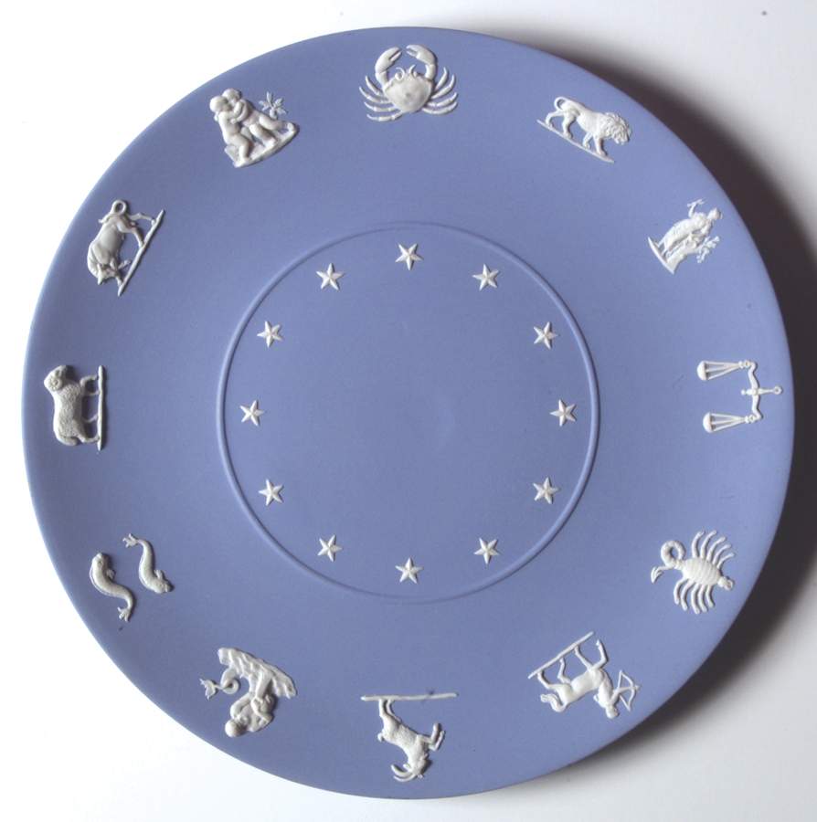 Cream Color on Lavender (Pale Blue) Jasperware Collector Plate by Wedgwood-1