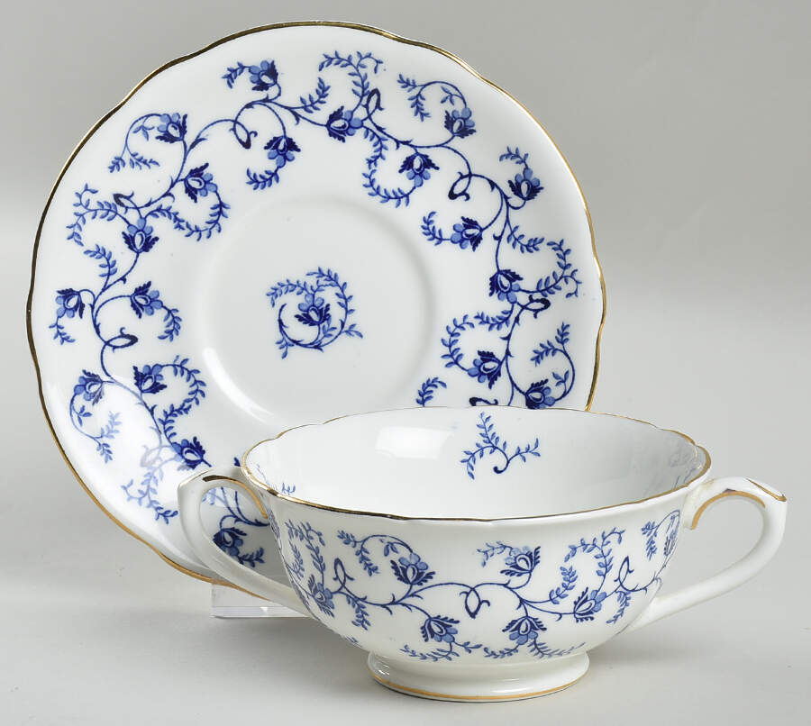 5988-A Footed Cream Soup Bowl & Saucer Set by Coalport-1