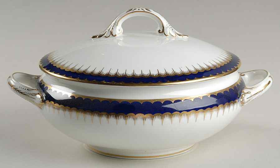6143 Cobalt Blue Round Covered Vegetable by Coalport-1