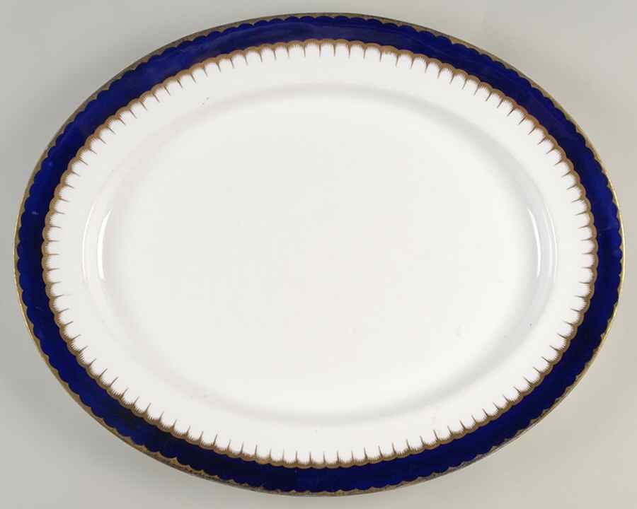 6143 Cobalt Blue 18" Oval Serving Platter by Coalport-1