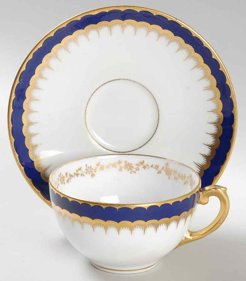 6143 Cobalt Blue Footed Cup & Saucer Set by Coalport-1