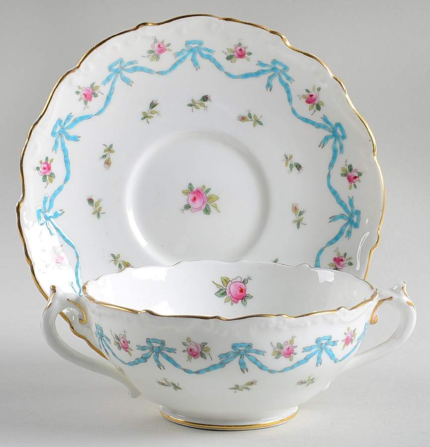 9457 Footed Cream Soup Bowl & Saucer Set by Coalport-1
