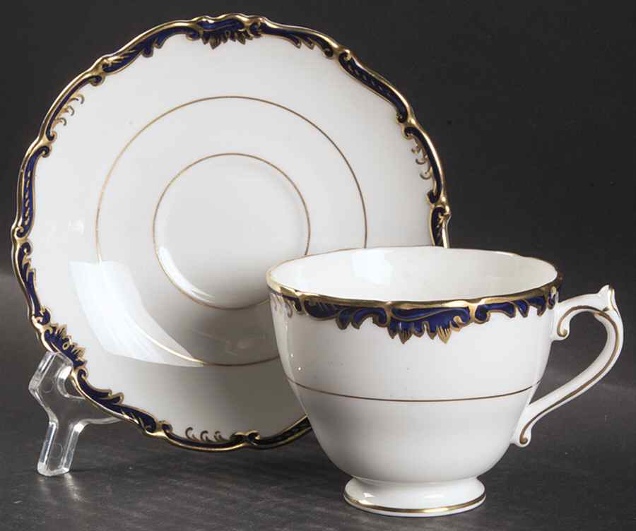 Admiral Cobalt Blue Footed Cup & Saucer Set by Coalport-1