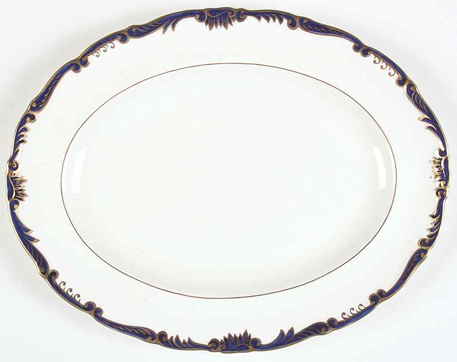 Admiral Cobalt Blue 13" Oval Serving Platter by Coalport-1