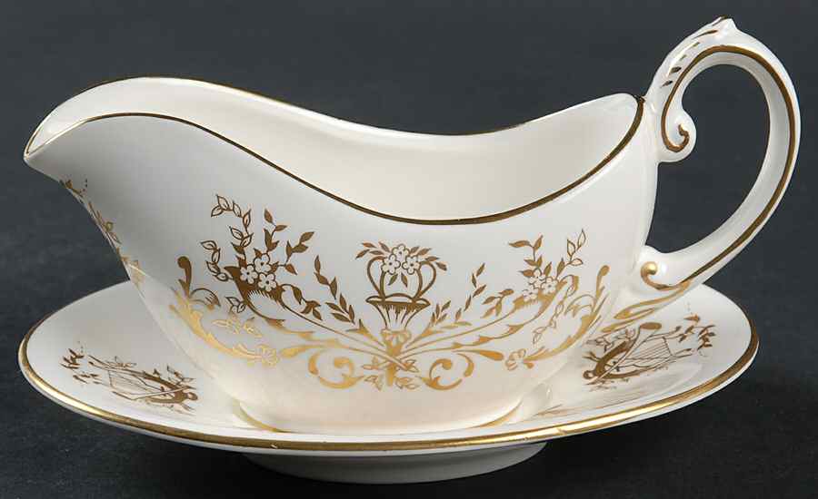 Allegro Individual Gravy Boat & Plate by Coalport-1