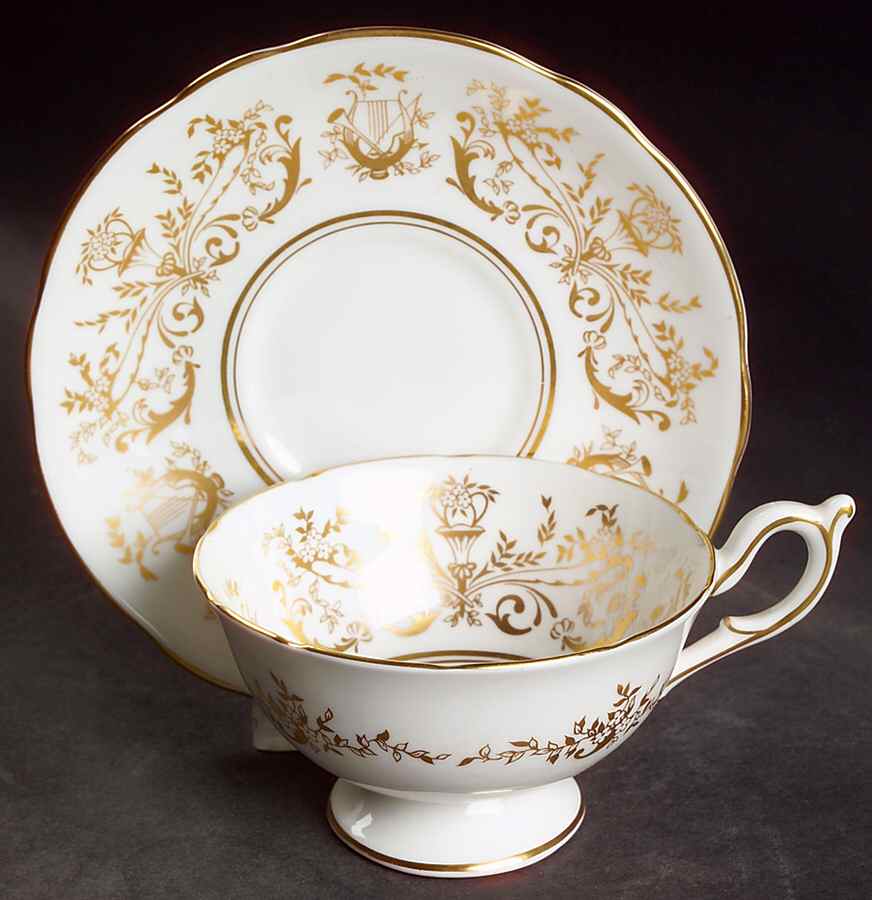 Allegro Footed Cup & Saucer Set by Coalport-1