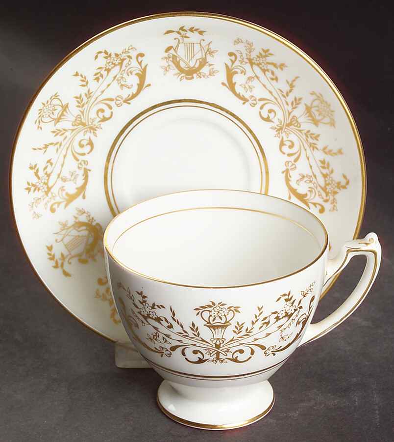 Allegro Footed Cup & Saucer Set by Coalport-1