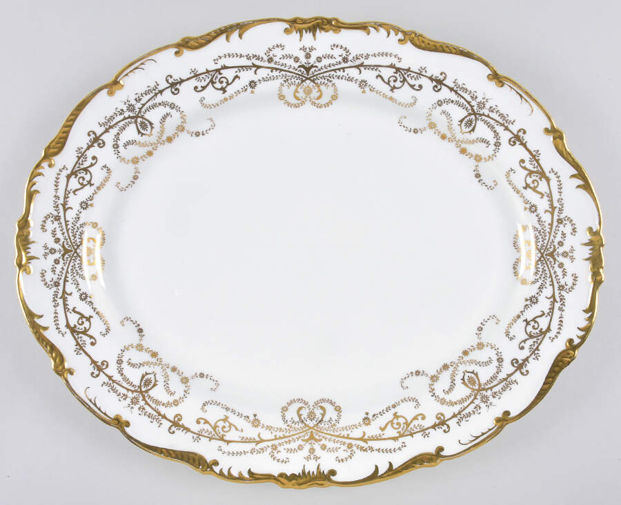 Anniversary White 15" Oval Serving Platter by Coalport-1