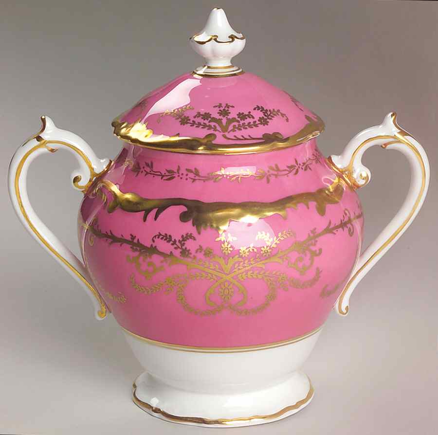 Anniversary Pink Sugar Bowl & Lid by Coalport-1