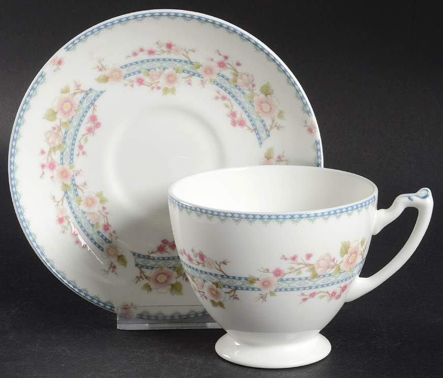 April Footed Cup & Saucer Set by Coalport-1