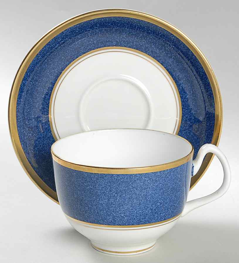 Athlone Blue Flat Cup & Saucer Set by Coalport-1
