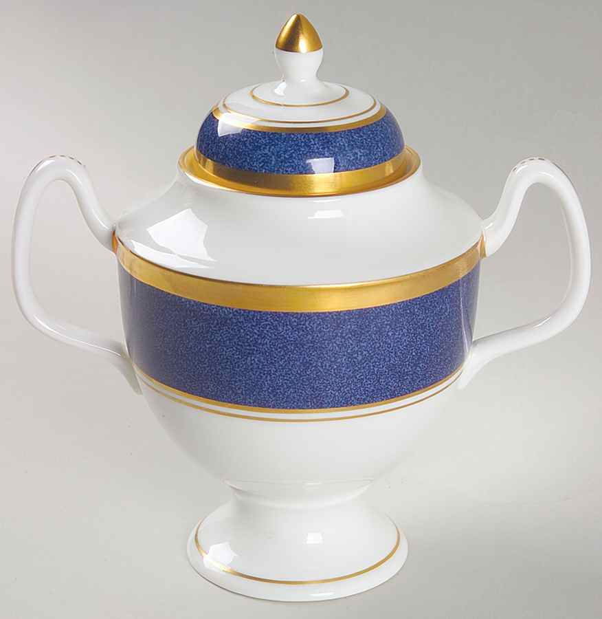 Athlone Blue Sugar Bowl & Lid by Coalport-1