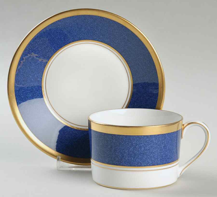 Athlone Blue Flat Cup & Saucer Set by Coalport-1