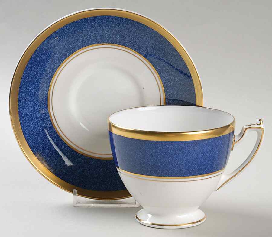 Athlone Blue Footed Cup & Saucer Set by Coalport-1