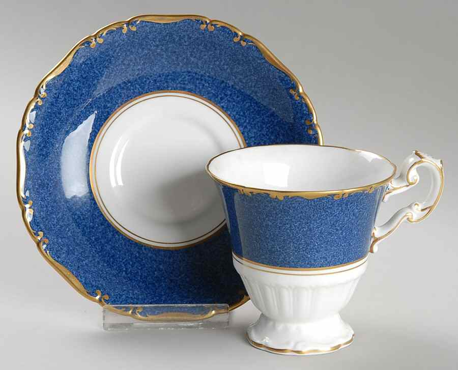Athlone Blue Footed Cup & Saucer Set by Coalport-1
