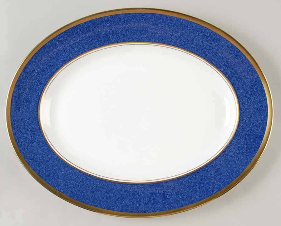Athlone Blue 14" Oval Serving Platter by Coalport-1