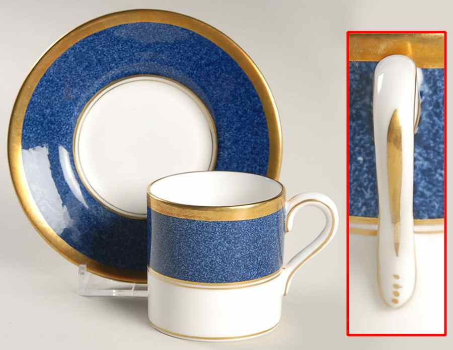 Athlone Blue Flat Demitasse Cup & Saucer Set by Coalport-1