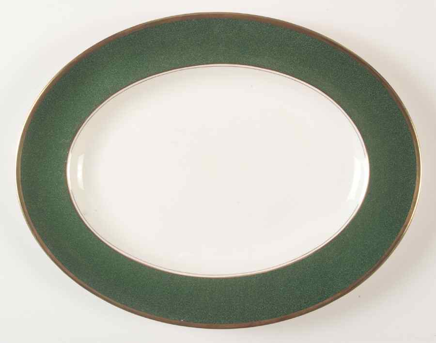 Athlone Green 13" Oval Serving Platter by Coalport-1