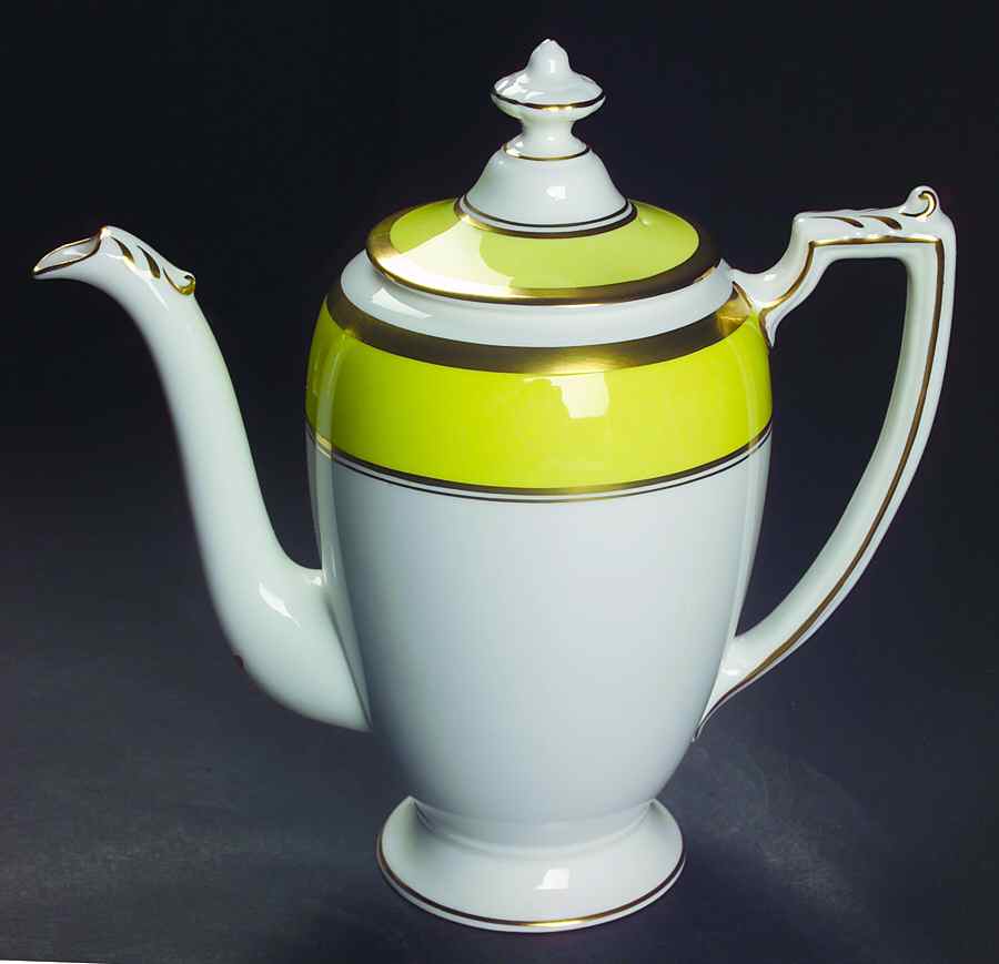 Athlone Yellow Coffee Pot & Lid by Coalport-1