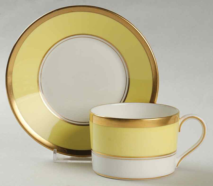 Athlone Yellow Flat Cup & Saucer Set by Coalport-1