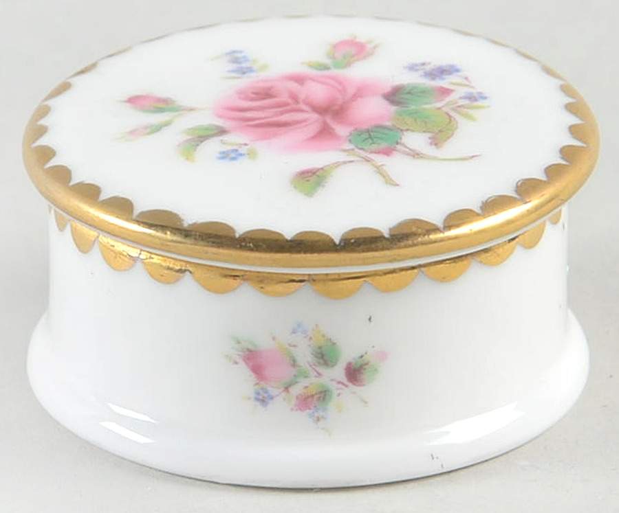 Birbeck Rose Minature Divided Pill Box & Lid by Coalport-1