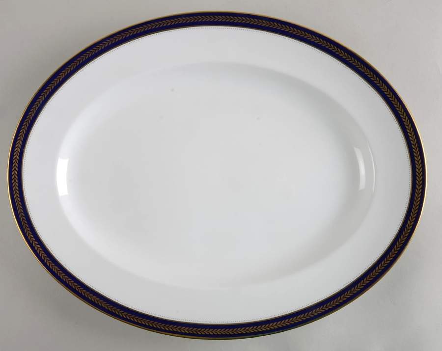 Blue Wheat 17" Oval Serving Platter by Coalport-1