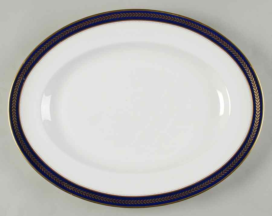 Blue Wheat 14" Oval Serving Platter by Coalport-1