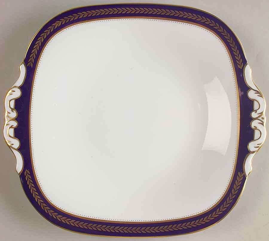 Blue Wheat Square Handled Cake Plate by Coalport-1
