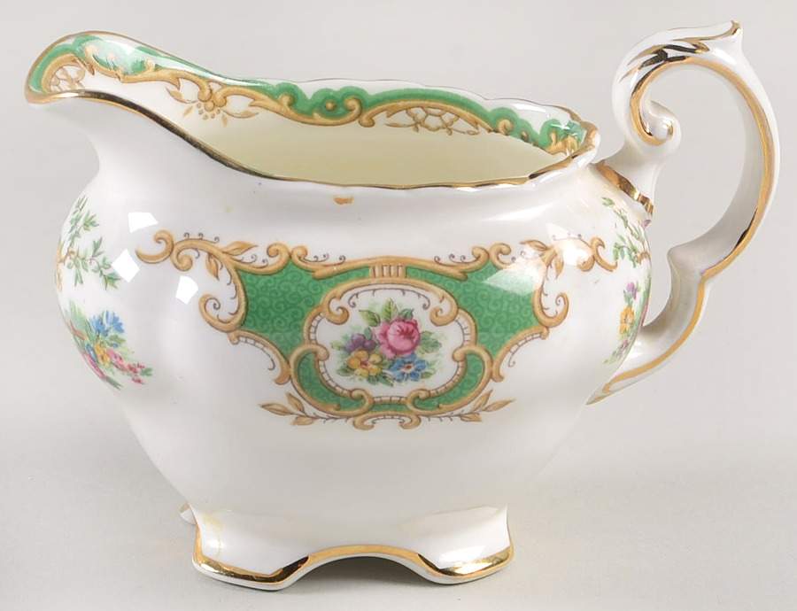 Broadway Green (Scalloped) Mini Creamer by Coalport-1