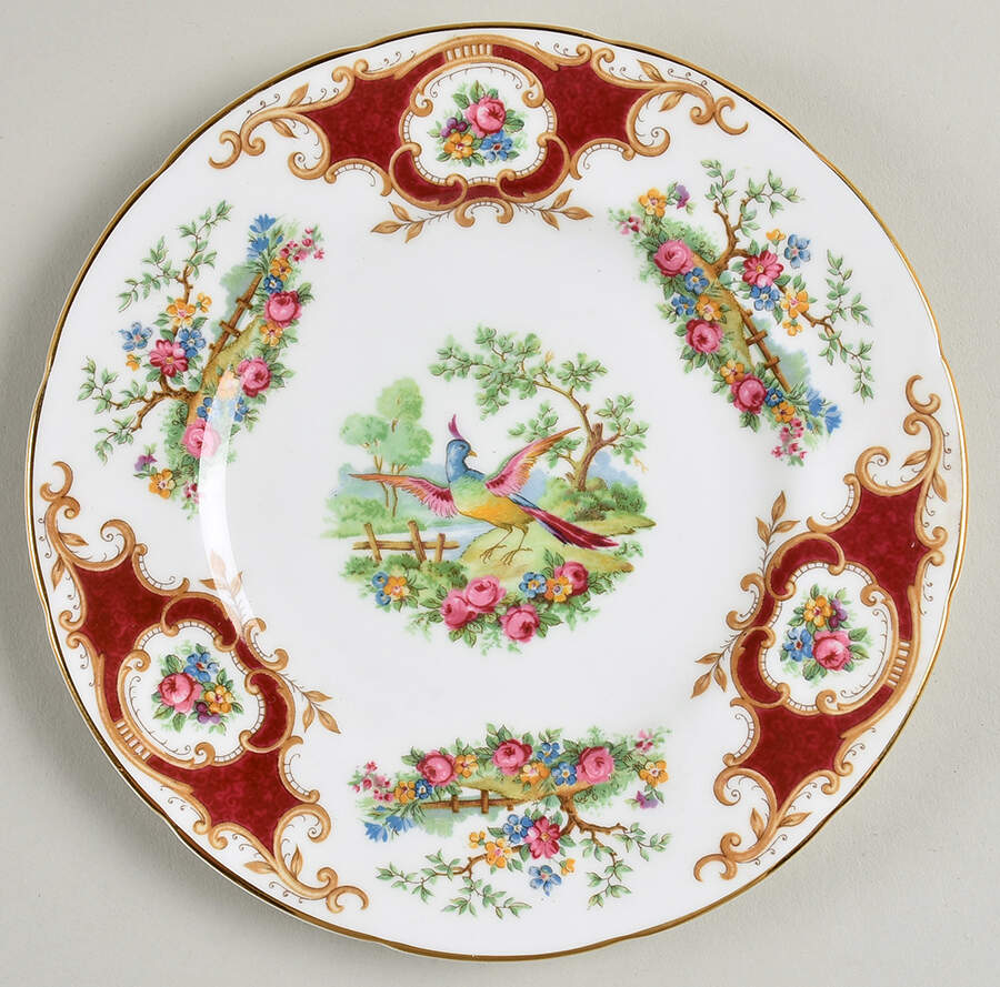 Broadway Marooon (Scalloped) Salad Plate by Coalport-1