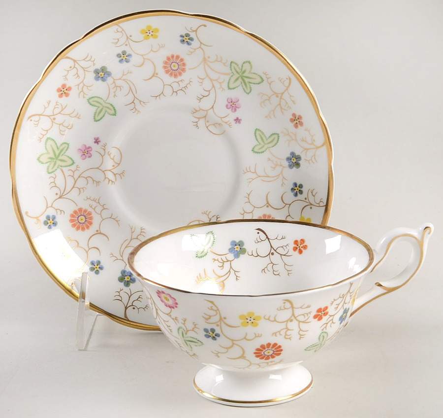 Brookdale  Footed Cup & Saucer Set by Coalport-1