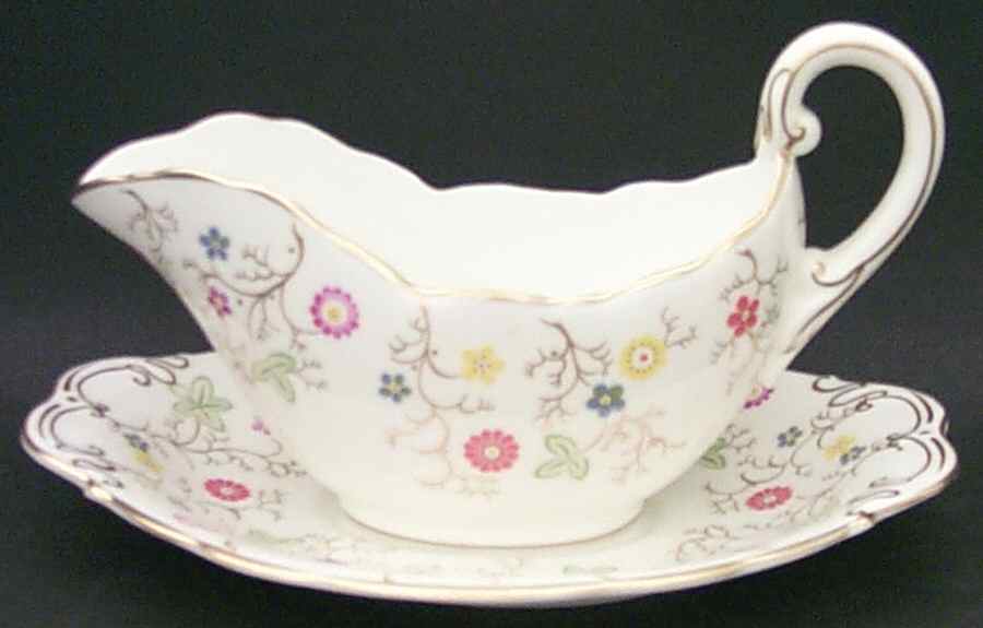 Brookdale  Gravy Boat & Underplate by Coalport-1