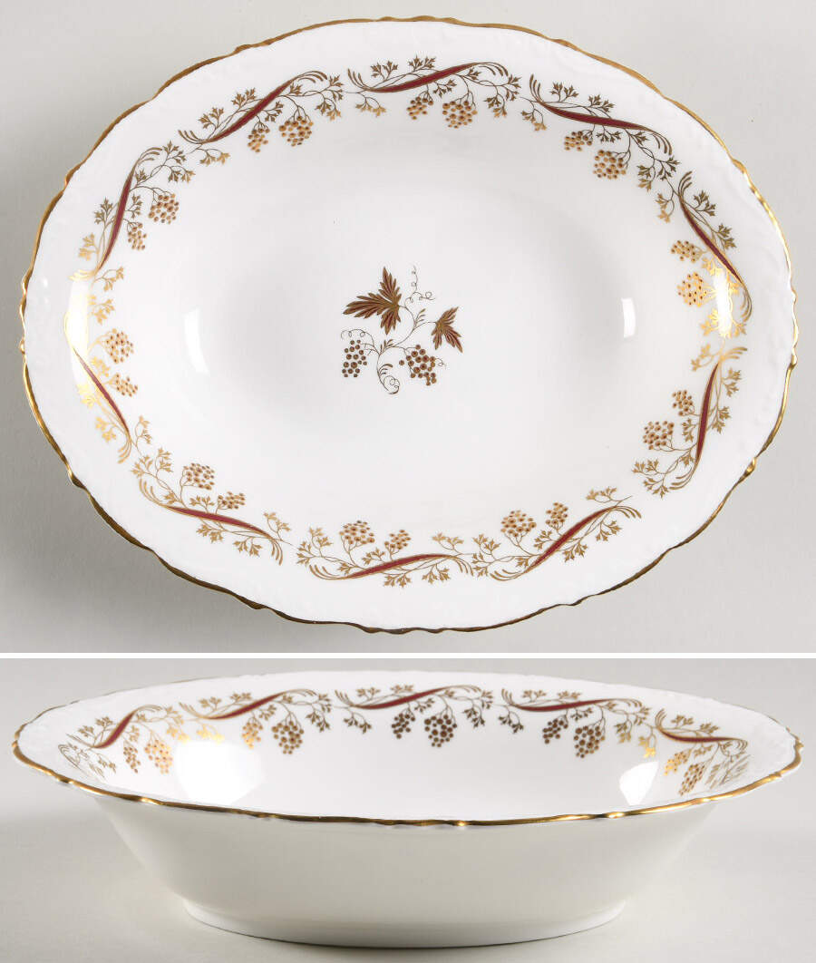 Burgundy 9" Oval Vegetable Bowl by Coalport-1