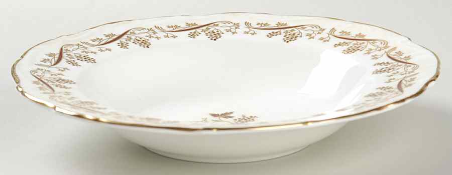 Burgundy Rim Soup Bowl by Coalport-1
