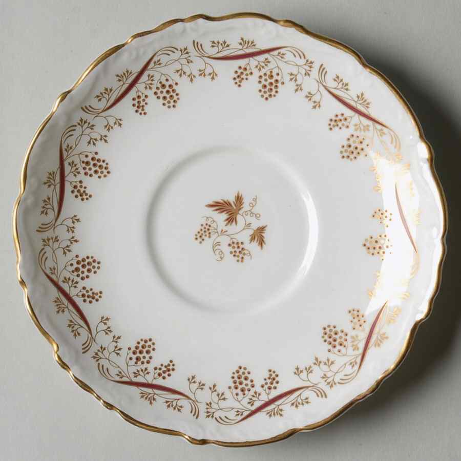 Burgundy Saucer for Cream Soup Bowl by Coalport-1