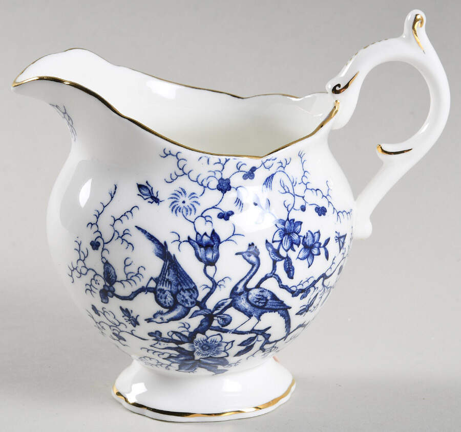 Cairo Blue On White (Not Raised, Gold) Creamer by Coalport-1