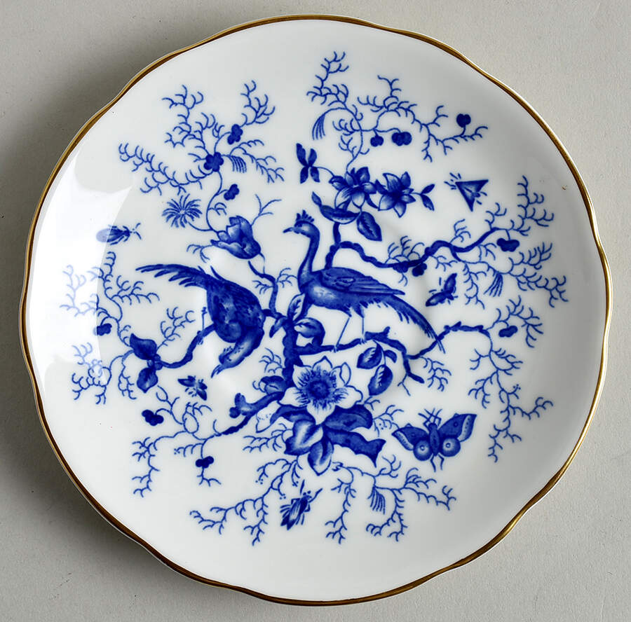 Cairo Blue On White (Not Raised, Gold) Saucer for Footed Cup by Coalport-1