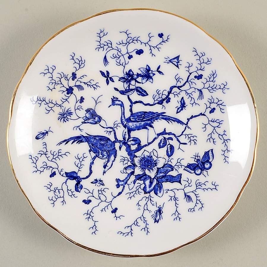 Cairo Blue On White (Not Raised, Gold) Saucer for Footed Cup by Coalport-1
