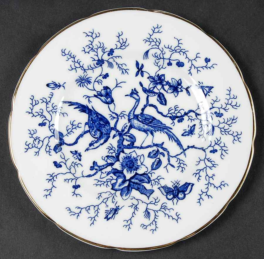 Cairo Blue On White (Not Raised, Gold) Small Bread & Butter Plate by Coalport-1