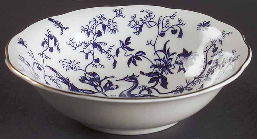 Cairo Blue On White (Not Raised, Gold) Coupe Cereal Bowl by Coalport-1