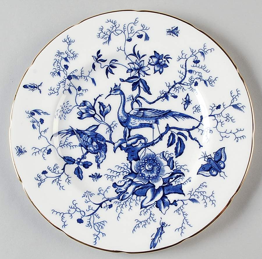 Cairo Blue On White (Not Raised, Gold) Salad Plate by Coalport-1