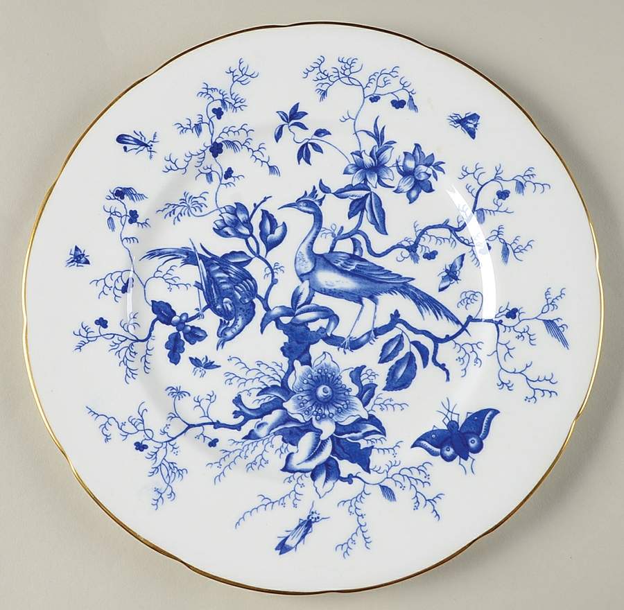 Cairo Blue On White (Not Raised, Gold) Dinner Plate by Coalport-1