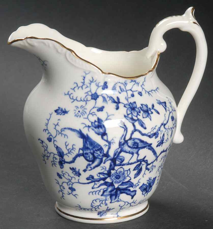 Cairo Blue On White (Raised Edge, Gold) Creamer by Coalport-1